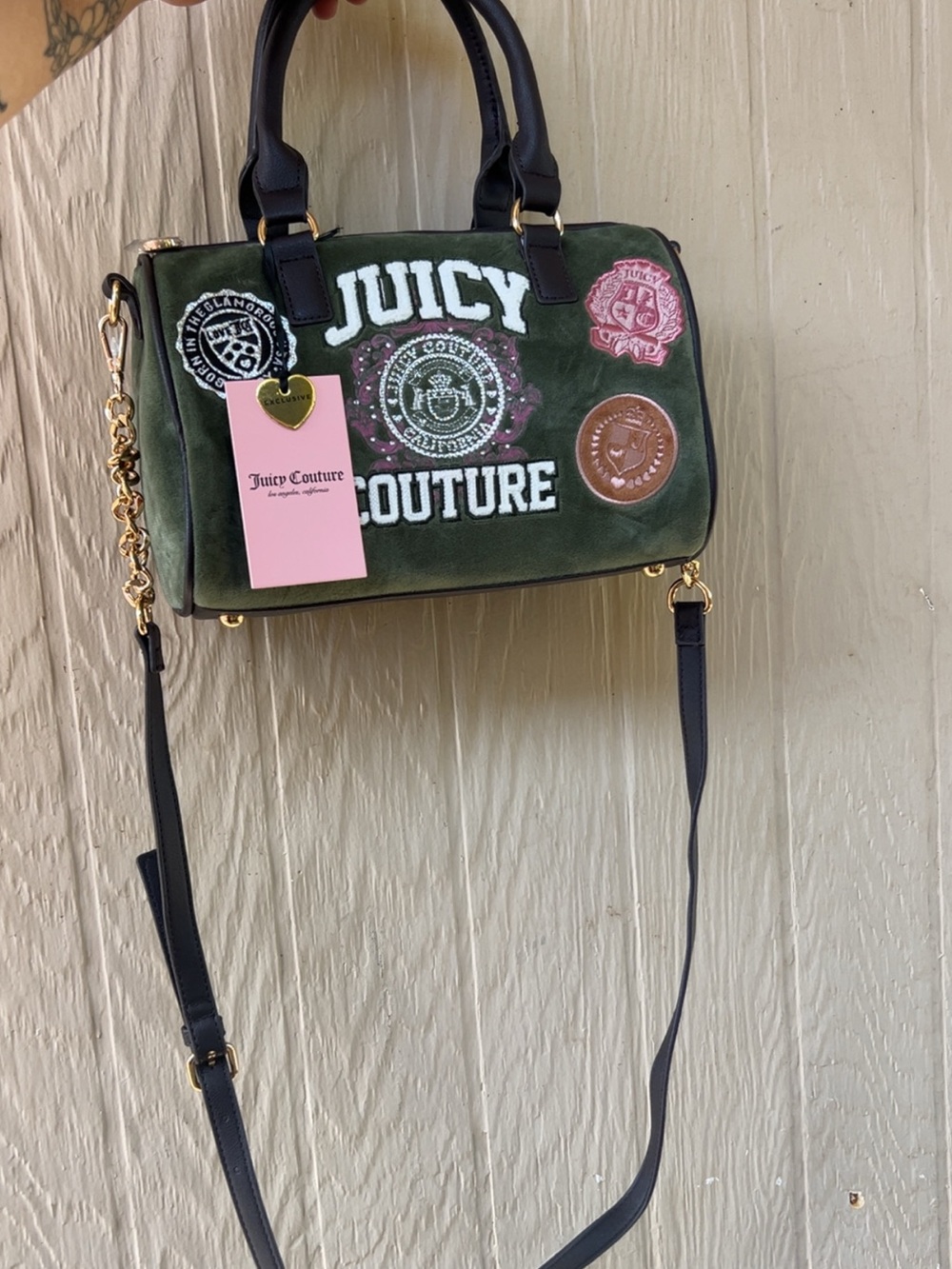 Juicy Couture Super Green Juicy Varsity Satchel